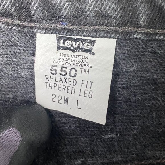 Vintage Levi's 550 Jeans Womens 22W Fit 39 x 31.5 Black Relaxed Fit Tapered Leg - Picture 7 of 14